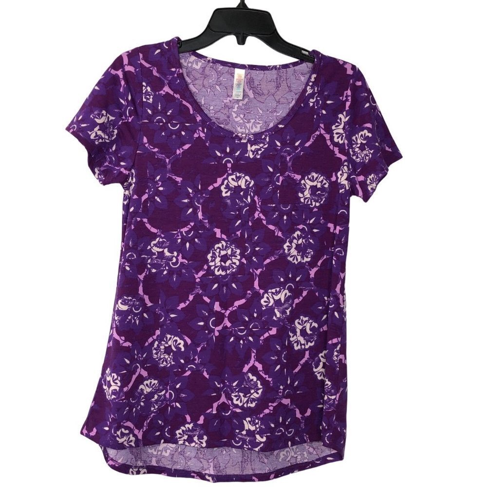 LULAROE SHORT SLEEVE SCOOP NECK TUNIC TOP XS